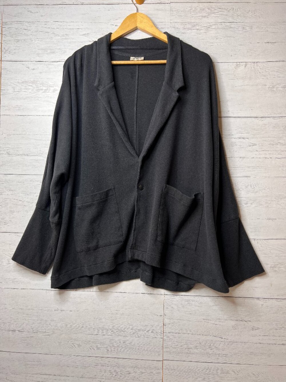 Pact Cardigan Womens Size XXL Dark Charcoal Gray Relaxed Airplane Blazer